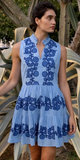 Yoke Dress in Tangier Blue