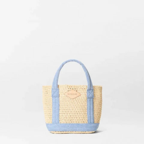 MZ Wallace Mini Crochet Tote in Light Denim