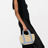MZ Wallace Mini Crochet Tote in Light Denim