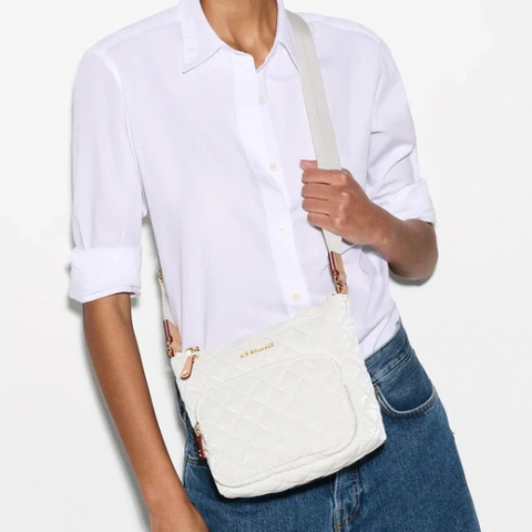 MZ Wallace Metro Scout Crossbody Deluxe in Liquid Chalk