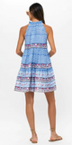 Sleeveless Tiered Short Dress in Campania Blue