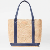 MZ Wallace Medium Raffia Tote in Navy Dawn