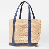 MZ Wallace Medium Raffia Tote in Navy Dawn