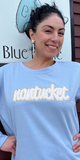 Nantucket Floral Applique Sweatshirt in Sky Blue