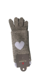 Heart Cashmere Gloves in Grey