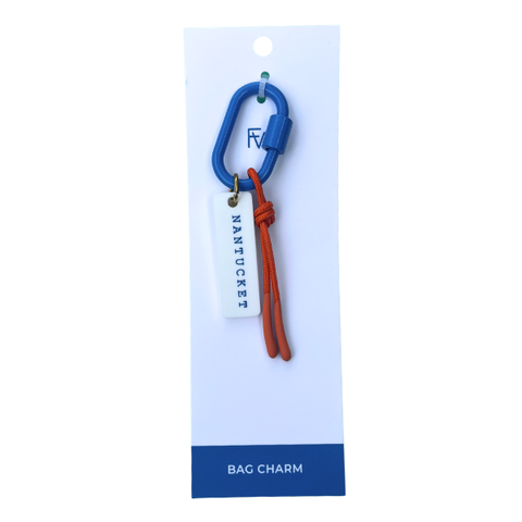 Nantucket Bag Charm in Blue/Orange