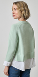 Mixed Media Crewneck in Mint
