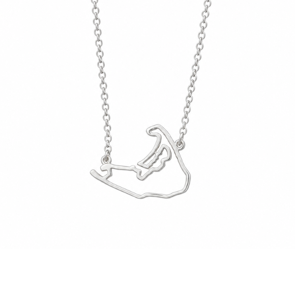 Silver Island Outline Necklace
