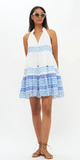 Grotto Blue Sleeveless Tiered Short Dress