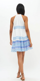 Grotto Blue Sleeveless Tiered Short Dress