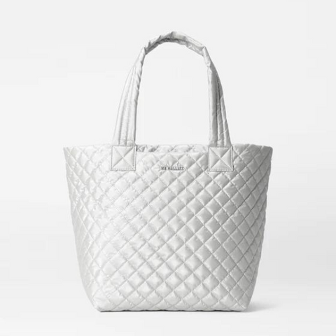 MZ Wallace Medium Metro Deluxe Tote in Oyster Metallic