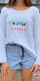 ACK Block Font Sweater in Grey