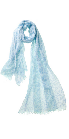 Leopard Featherweight Cashmere Scarf in Clearwater