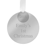 Mirrored Baby's First Christmas Ornament