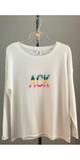 ACK Block Font Sweater in White