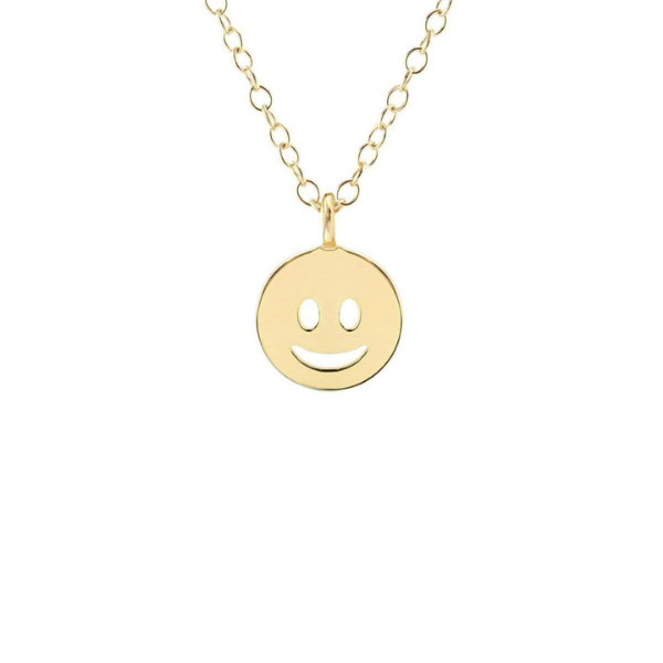 Happy Face Necklace in Gold