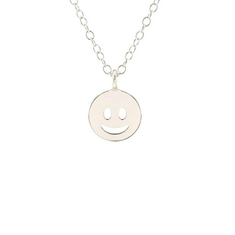 Happy Face Necklace in Silver