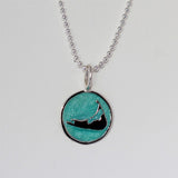 Small Enamel Nantucket Island Charm in Pearlized Aqua