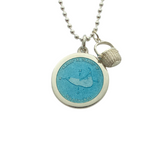 Medium Colby Davis Silver Nantucket Necklace in Light Blue