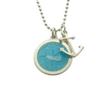 Medium Colby Davis Silver Nantucket Necklace in Light Blue