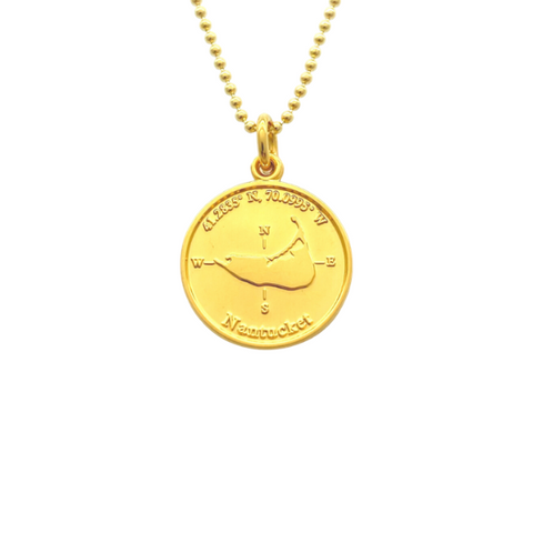 Small Colby Davis Gold Nantucket Charm in Gold Vermiel