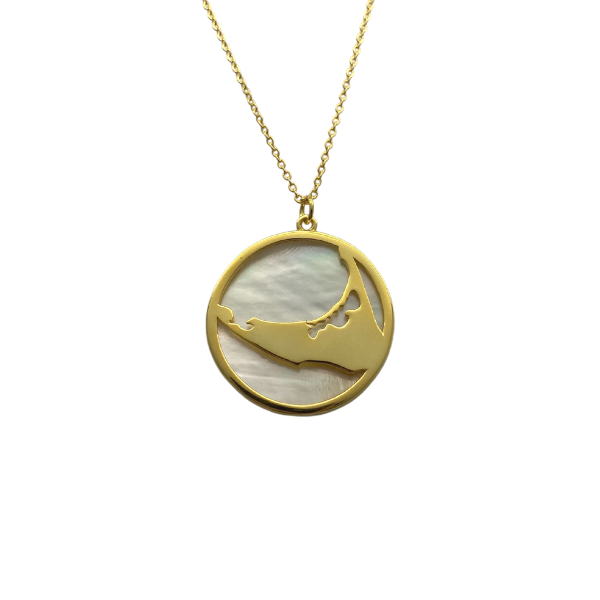 Gold Island Necklace with Mother of Pearl Back