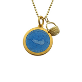 Medium Colby Davis Gold Nantucket Necklace in French Blue