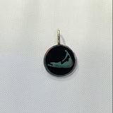 Small Enamel Nantucket Island Charm in Black