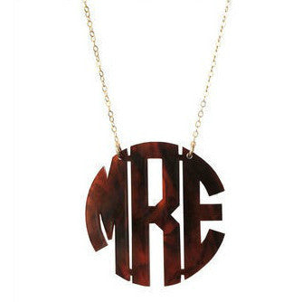 Acrylic Block Monogram Necklace by Moon and Lola