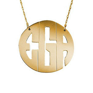 Block Monogram Necklace in Gold by Jane Basch