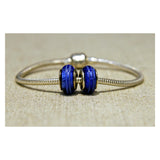 Navy Stripe Glass Bead