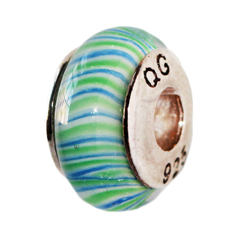 Blue and Green Glass Bead