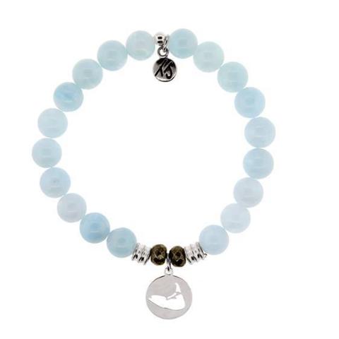 Blue Aquamarine Island Cut Out StACKed Bracelet