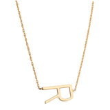 Sideways Letter Necklace in Gold by Jane Basch