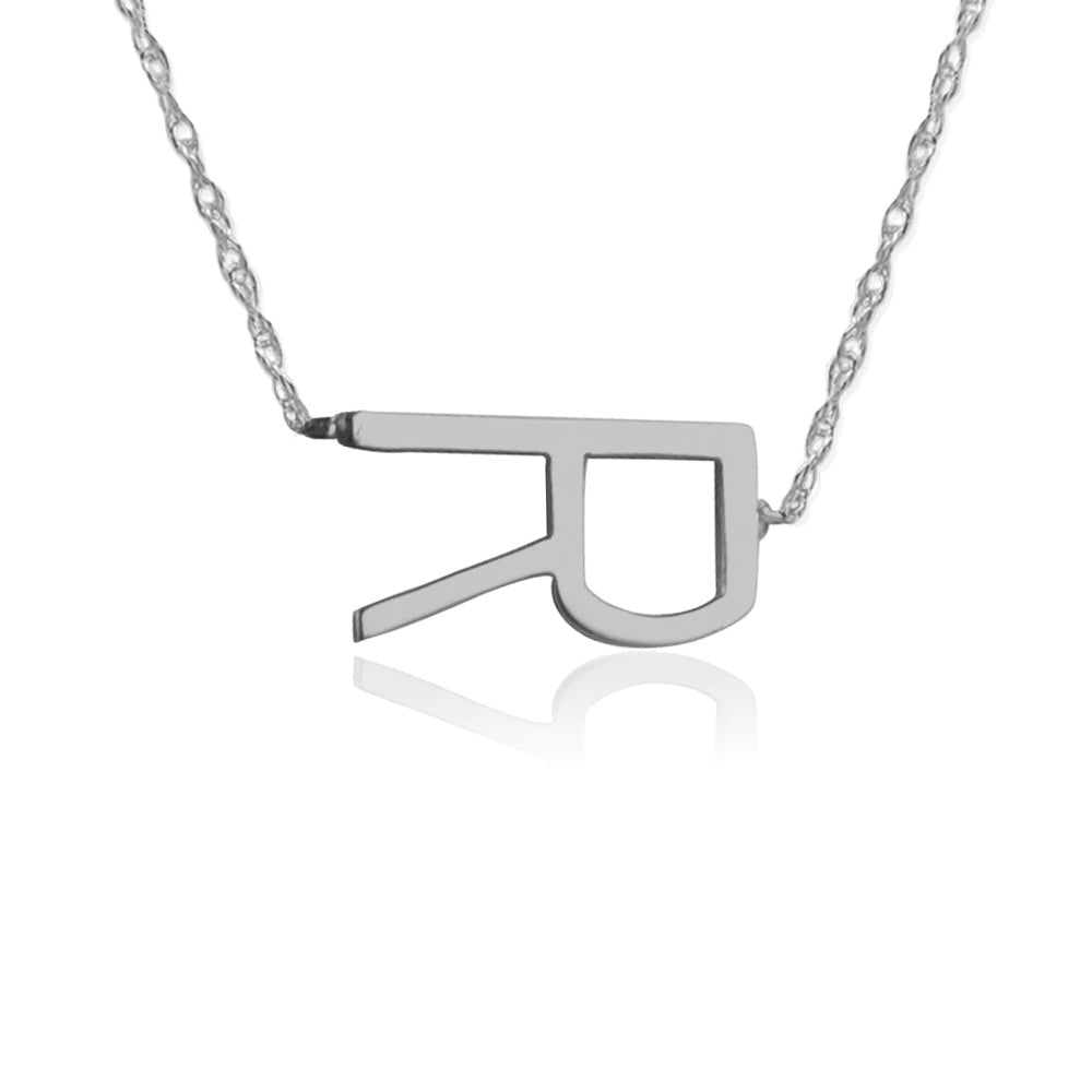 J Silver Initial Necklace • Letter J Pendant • Fortune & Frame
