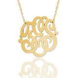 Script Monogram Necklace in Gold by Jane Basch