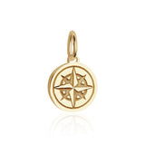 Mini Compass Bracelet Charm in Gold Vermeil