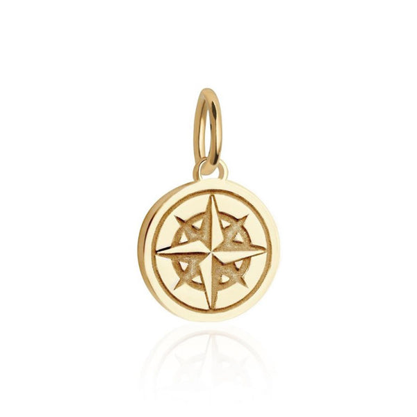 Mini Compass Charm in Gold Vermeil by Jet Set Candy
