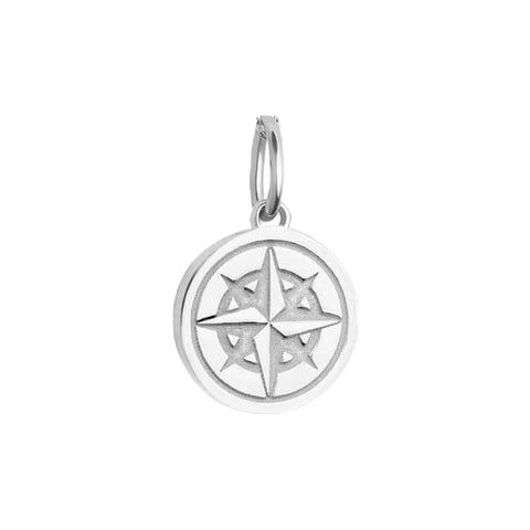 Mini Compass Bracelet Charm in Sterling Silver