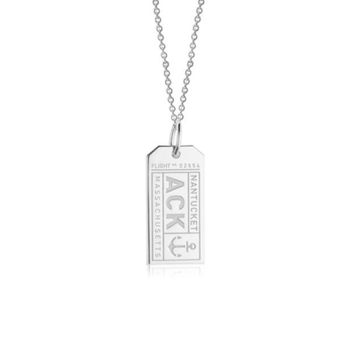 Nantucket Luggage Tag Charm in Sterling Silver by Jet Set Candy