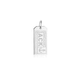 Nantucket Luggage Tag Bracelet Charm in Sterling Silver