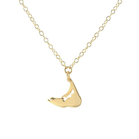 Gold Solid Nantucket Pendant Necklace