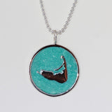 Large Enamel Island Charm in Pearlized Aqua