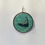 Large Enamel Island Charm in Pearlized Aqua