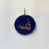 Large Enamel Island Charm in Pearlized Navy