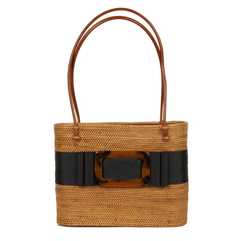 Large Oval Basket with Tortoise Buckle