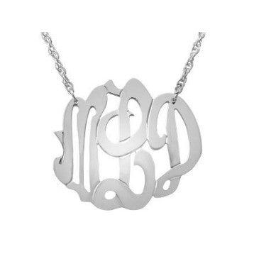 Swirly Script Monogram Necklace in Sterling Silver by Jane Basch