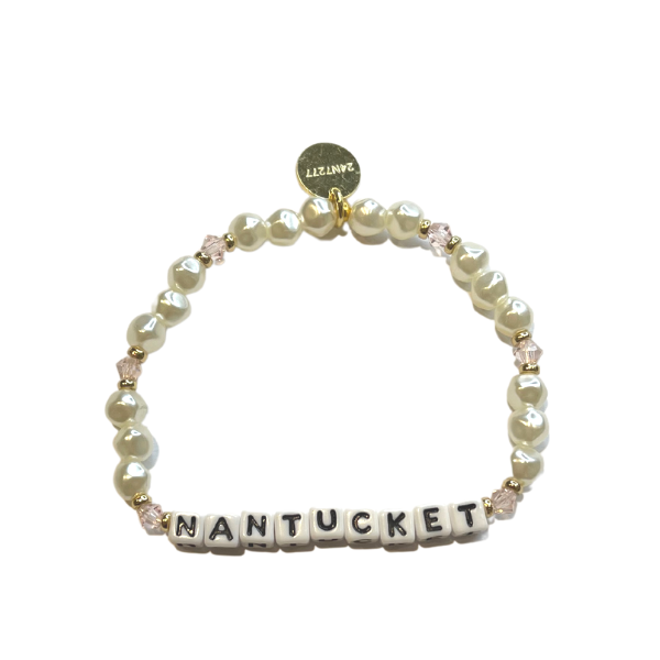 Little Words Project Nantucket Pearl And Pink Crystal Bracelet