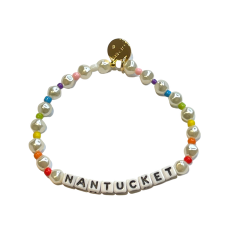 Little Words Project Nantucket Pearl And Rainbow Bead Bracelet