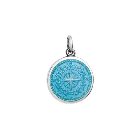 Small Colby Davis Compass Charm in Light Blue